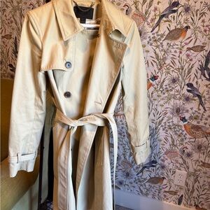 J. Crew Tan Trench Coat with Belt and Wide Collar